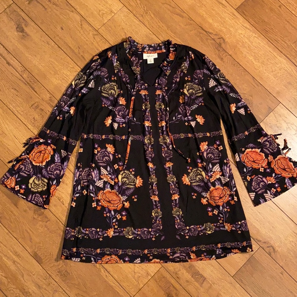 Black Flowered Tunic
